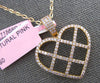 ESTATE LARGE .89CT DIAMOND 18KT ROSE GOLD CLASSIC HEART CRISS CROSS LOVE PENDANT