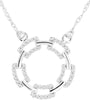 ESTATE .21CT DIAMOND 14KT WHITE GOLD 3D ROUND MULTI SQUARE CIRCULAR FUN NECKLACE