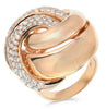 ESTATE EXTRA LARGE 2.0CT DIAMOND 18KT ROSE GOLD 3D LOVE KNOT OVAL FUN RING