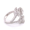 LARGE 2.22CT DIAMOND 18KT WHITE GOLD MULTI SHAPE CLUSTER INVISIBLE LEAF FUN RING