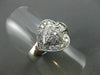 ANTIQUE LARGE .81CT DIAMOND HEART 3D 14KT WHITE GOLD RING SIMPLY BEAUTIFUL 16482