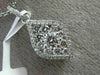 ESTATE .65CT DIAMOND 18K WHITE GOLD CLUSTER TEAR DROP LEAF HALO FLOATING PENDANT