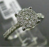 ESTATE WIDE .32CT DIAMOND 18KT WHITE GOLD CLUSTER ROUND PROMISE ENGAGEMENT RING