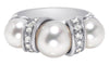 ESTATE .45CT DIAMOND & AAA SOUTH SEA PEARL 18KT WHITE GOLD 3D ANNIVERSARY RING