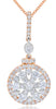 1.08CT DIAMOND 18KT WHITE & ROSE GOLD 3D SNOWFLAKE CIRCULAR FUN FLOATING PENDANT