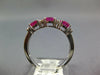 1.18CT DIAMOND & AAA RUBY 18K WHITE GOLD 3D OVAL & ROUND 3 STONE ANNIVERSARY ING