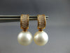 .43CT DIAMOND & AAA PINK SOUTH SEA PEARL 18KT ROSE GOLD HUGGIE HANGING EARRINGS