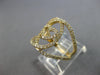 ESTATE WIDE 1.48CT DIAMOND 14KT YELLOW GOLD 3D OPEN HEART LOVE KNOT LOVE RING