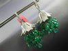 LARGE 20.18CT DIAMONDS & AAA EMERALD 18KT WHITE GOLD CHANDELIER HANGING EARRINGS