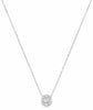 ESTATE .82CT DIAMOND 18KT WHITE GOLD 3D ROUND & BAGUETTE FLOWER LOVE NECKLACE