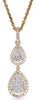.42CT DIAMOND 14KT ROSE GOLD 3D CLASSIC PAVE DOUBLE TEAR DROP FLOATING PENDANT