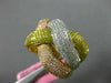 EXTRA LARGE 2.18CT MULTI COLOR DIAMOND 18KT TRI COLOR GOLD 3D CRISS CROSS RING