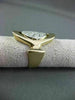 ANTIQUE LARGE .65CT DIAMOND 14KT WHITE & YELLOW GOLD OVAL COCKTAIL RING #23053