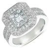 LARGE 1.29CT DIAMOND 14K WHITE GOLD INVISIBLE OCTAGON HALO BEZEL ENGAGEMENT RING