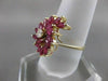 ESTATE 2.58CTW DIAMOND RUBY 14K YELLOW GOLD MARQUISE FLOWER COCKTAIL RING #19811