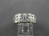 ANTIQUE WIDE .90CT DIAMOND 14KT WHITE GOLD FILIGREE WEDDING ETERNITY RING #17294