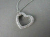 ANTIQUE LARGE MICRO PAVE 14KT WHITE GOLD DIAMOND HEART PENDANT ONE OF A KIND !!!