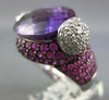 LARGE 20.53CT DIAMOND & AAA PINK SAPPHIRE & AMETHYST 14KT WHITE GOLD FUN RING