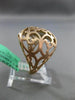 ESTATE LARGE .29CT DIAMOND 18K WHITE & ROSE GOLD HANDCRAFTED FILIGREE MATTE RING