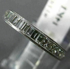 ESTATE .95CT BAGUETTE DIAMOND 14K WHITE GOLD SEMI ETERNITY ANNIVERSARY RING 1188