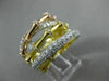 ESTATE LARGE 1.42CT DIAMOND 14KT TRI COLOR GOLD 3D BAMBOO CRISS CROSS LOVE RING