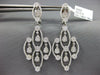 ESTATE 2.86CT DIAMOND 18K WHITE GOLD 3D MULTI FLOWER CHANDELIER HANGING EARRINGS