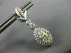 ESTATE 1.88CT WHITE & FANCY YELLOW DIAMOND 14KT WHITE GOLD LEAF HANGING EARRINGS