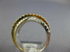 ESTATE WIDE .87CT DIAMOND 18KT WHITE & YELLOW GOLD 3 ROW CRISS CROSS X LOVE RING