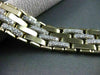 ESTATE WIDE LONG 4.0CT DIAMOND 14K WHITE & YELLOW GOLD MULTI LINK BRACELET #2226