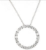.16CT DIAMOND 14KT WHITE GOLD 3D CLASSIC ROUND CIRCLE OF LIFE FLOATING PENDANT