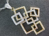 ESTATE LARGE 1.1CT DIAMOND 18K TRI COLOR GOLD MULTI SQUARE LOVE KNOT FUN PENDANT