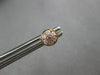 ESTATE .33CT DIAMOND 18KT ROSE GOLD BEZEL CLUSTER CIRCULAR FLOWER STUD EARRINGS