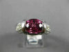 ESTATE WIDE 2.50CT DIAMOND & PINK TOURMALINE 14K WHITE GOLD OVAL ENGAGEMENT RING
