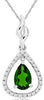 .53CT DIAMOND & AAA RUSSALITE 14K WHITE GOLD PEAR SHAPE & ROUND FLOATING PENDANT