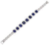 EXTRA LARGE 24.06CT DIAMOND & AAA SAPPHIRE 18K WHITE GOLD SQUARE TENNIS BRACELET