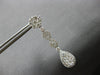 LARGE 2.58CT DIAMOND 18KT WHITE GOLD TEAR DROP FLOWER INFINITY HANGING EARRINGS