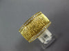 LARGE .24CT DIAMOND 18KT YELLOW GOLD 3D SEMI ETERNITY STRIATED ANNIVERSARY RING