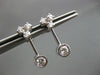 ANTIQUE .64CT DIAMOND 18KT WHITE GOLD SOLITAIRE HANGING EARRINGS BEAUTIFUL 11366
