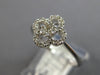 ESTATE SMALL .16CT DIAMOND 14K WHITE GOLD 3D FLOWER CLUSTER FRIENDSHIP LOVE RING