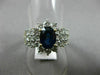 ESTATE WIDE 2.93CT DIAMOND & SAPPHIRE 18KT TWO TONE GOLD 3D HALO ENGAGEMENT RING