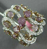 EXTRA LARGE 3.15CT WHITE & PINK DIAMOND 18K WHITE & ROSE GOLD ANNIVERSARY RING