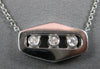 ESTATE .10CT DIAMOND 14KT WHITE GOLD 3 STONE PAST PRESENT FUTURE LOVE NECKLACE