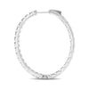 LARGE 3.00CT DIAMOND 14K WHITE GOLD 3D CLASSIC INSIDE OUT HOOP HANGING EARRINGS