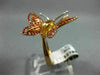 ESTATE LARGE 2.05CT MULTI GEM 18KT WHITE & ROSE GOLD HANDCRAFTED BUTTERFLY RING