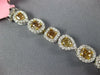 WIDE 8.79CT MULTI COLOR DIAMOND 18KT WHITE GOLD MULTI SHAPE HALO TENNIS BRACELET