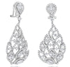 ESTATE LARGE 4.50CT DIAMOND 18KT WHITE GOLD MULTI LEAF CLIP ON HANGING EARRINGS