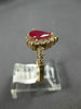 ESTATE 1.57CT DIAMOND & AAA RUBY 14KT ROSE GOLD 3D PEAR SHAPE ENGAGEMENT RING