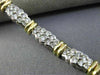 ESTATE 3.36CT DIAMOND 14K WHITE & YELLOW GOLD TWO ROW SEMI BEZEL TENNIS BRACELET