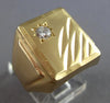 EXTRA LARGE .20CT DIAMOND 14KT YELLOW GOLD 3D SOLITAIRE SQUARE MENS RING #28102