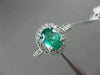 WIDE 1.30CT DIAMOND & AAA EMERALD 14KT WHITE GOLD OVAL HALO ENGAGEMENT RING 2453